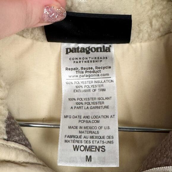 Patagonia Sherpa Fleece Full Zip Mesh Lined Outdoors Jacket Medium Lightweight - Picture 4 of 11